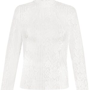 Trachtenshirt langarm Spitze weiß Stretch Clara 013797 ~ 34
