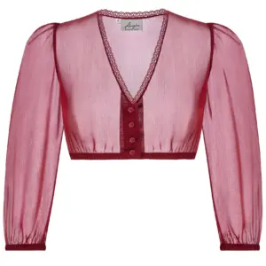 Dirndlbluse aus Chiffon ~ 32 ~ rot