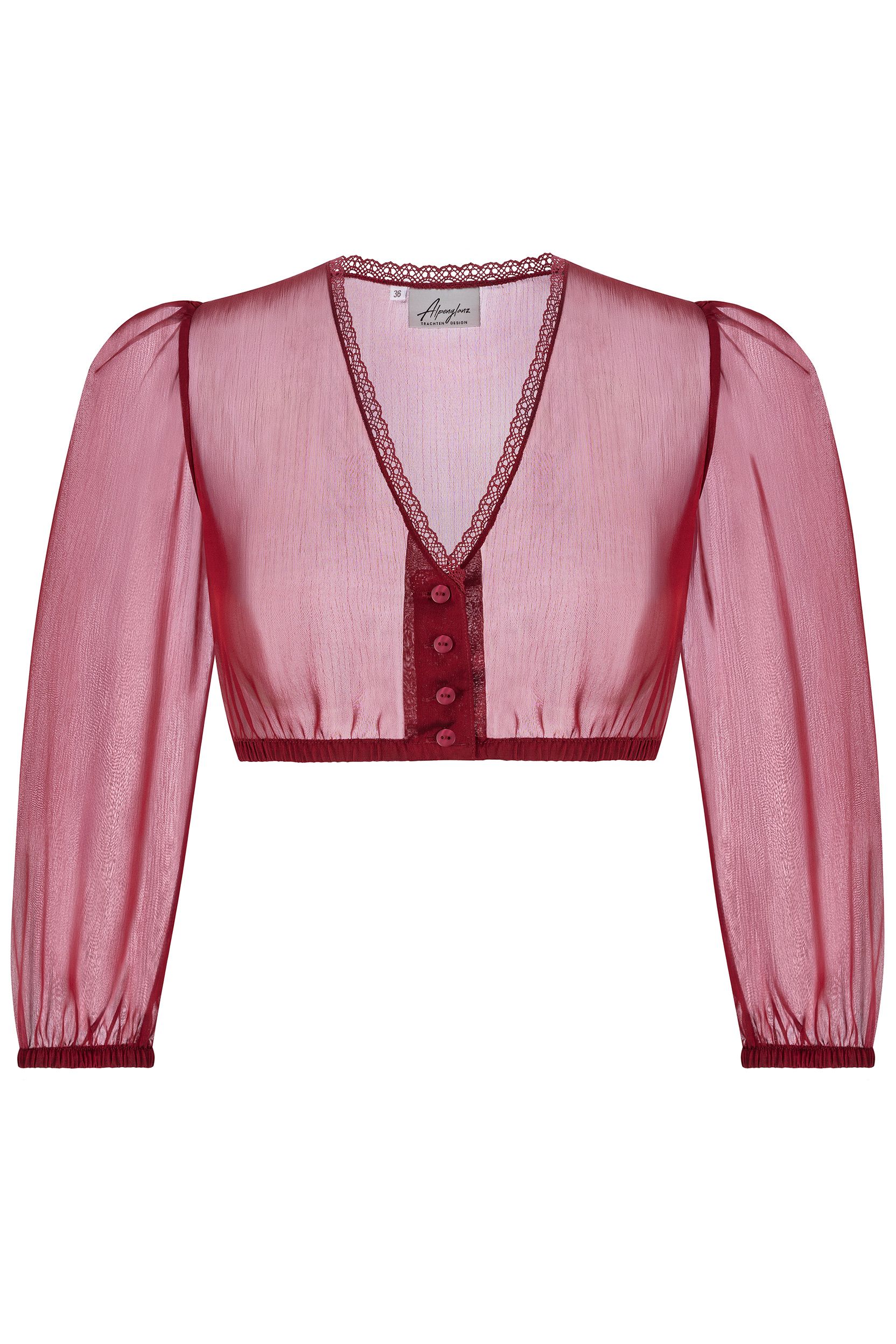 Dirndlbluse aus Chiffon ~ 34 ~ rot