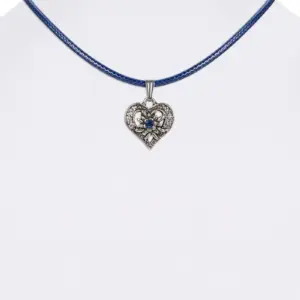 Kinder Collier mit Herzanhänger 000159 ~ blau
