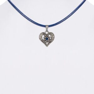 Kinder Collier mit Herzanhänger 000159 ~ blau
