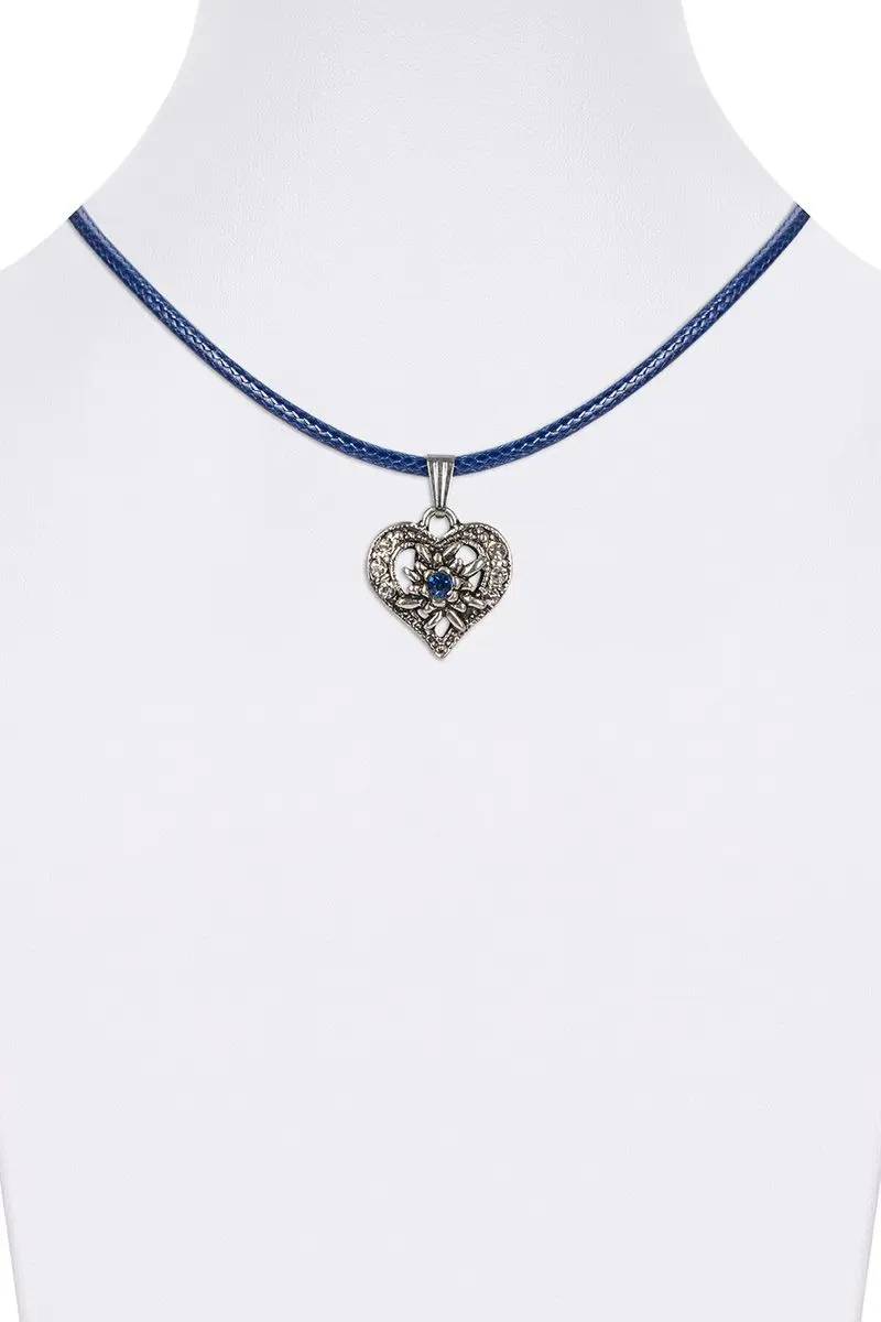Kinder Collier mit Herzanhänger 000159 ~ blau