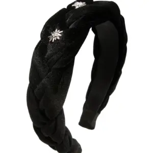 Samt Haarreif mit Strass-Edelweiß