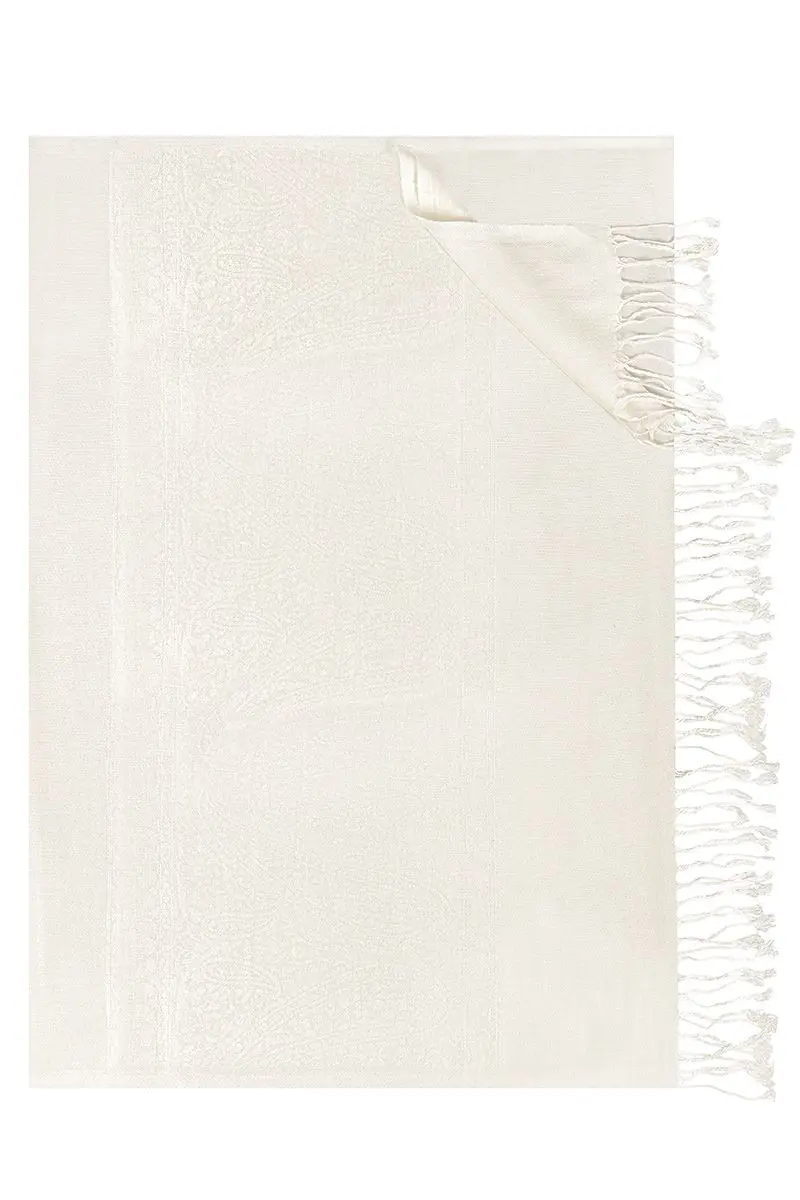 Trachtentuch 70x200 cm verschiedenfarbig mit Fransen 007813 ~ creme