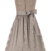 Dirndl JANA (70 cm) mit Leinen-Mieder ~ 32 ~ taupe