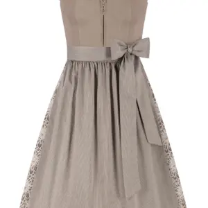 Dirndl JANA (70 cm) mit Leinen-Mieder ~ 42 ~ taupe