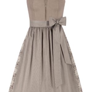 Dirndl JANA (70 cm) mit Leinen-Mieder ~ 42 ~ taupe