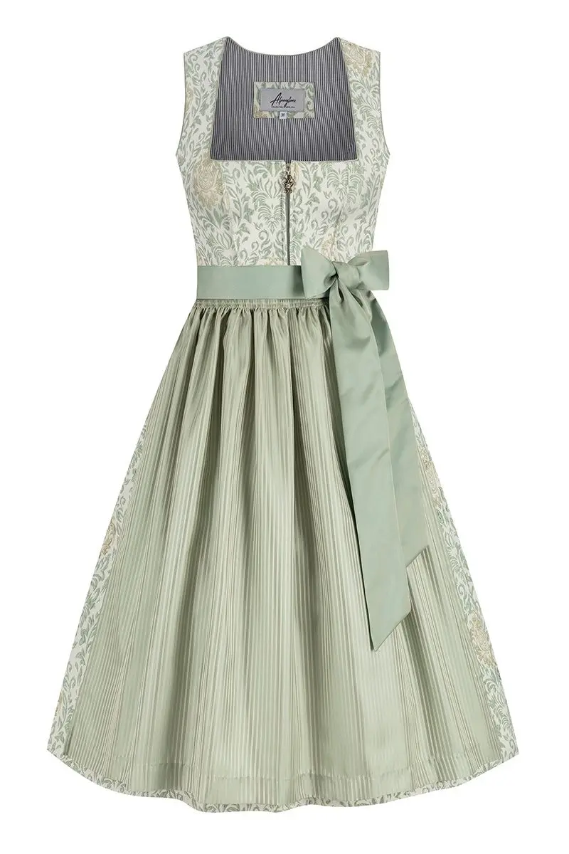 Midi Dirndl 70 cm creme mintgrün Gloria 015703 ~ 36