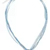 Collier mit Edelweissanhänger 000157 ~ hellblau
