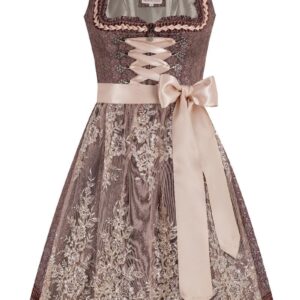 Mini Dirndl 60 cm aubergine taupe Aline 012914 ~ 36