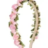 Blüten Haarreif mit Satin-Rosen ~ rosa