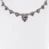 Collier mit Strass-Herzen ~ altsilber