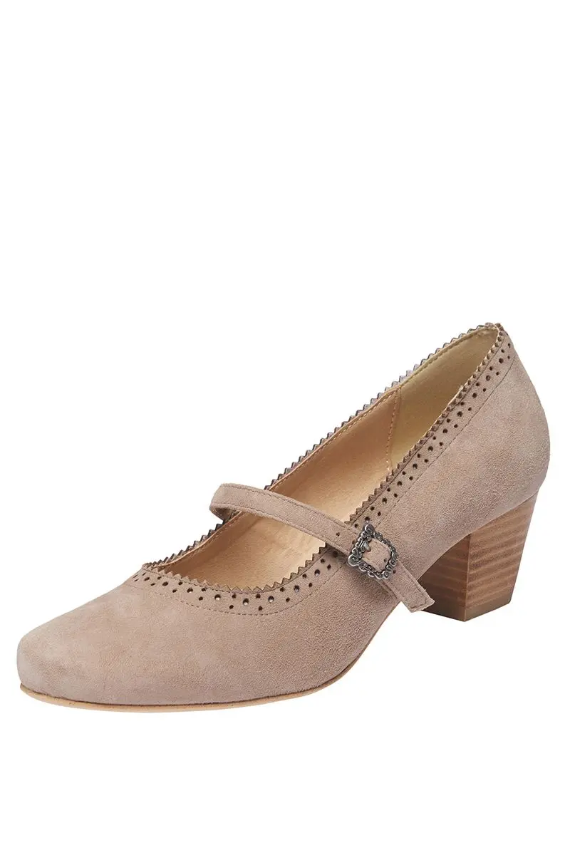 Pumps taupe mit Riemchen 005399 ~ 37