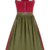 Midi Dirndl 65 cm rot oliv Valerie 017433 ~ 36