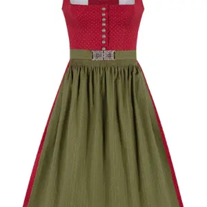 Midi Dirndl 65 cm rot oliv Valerie 017433 ~ 36