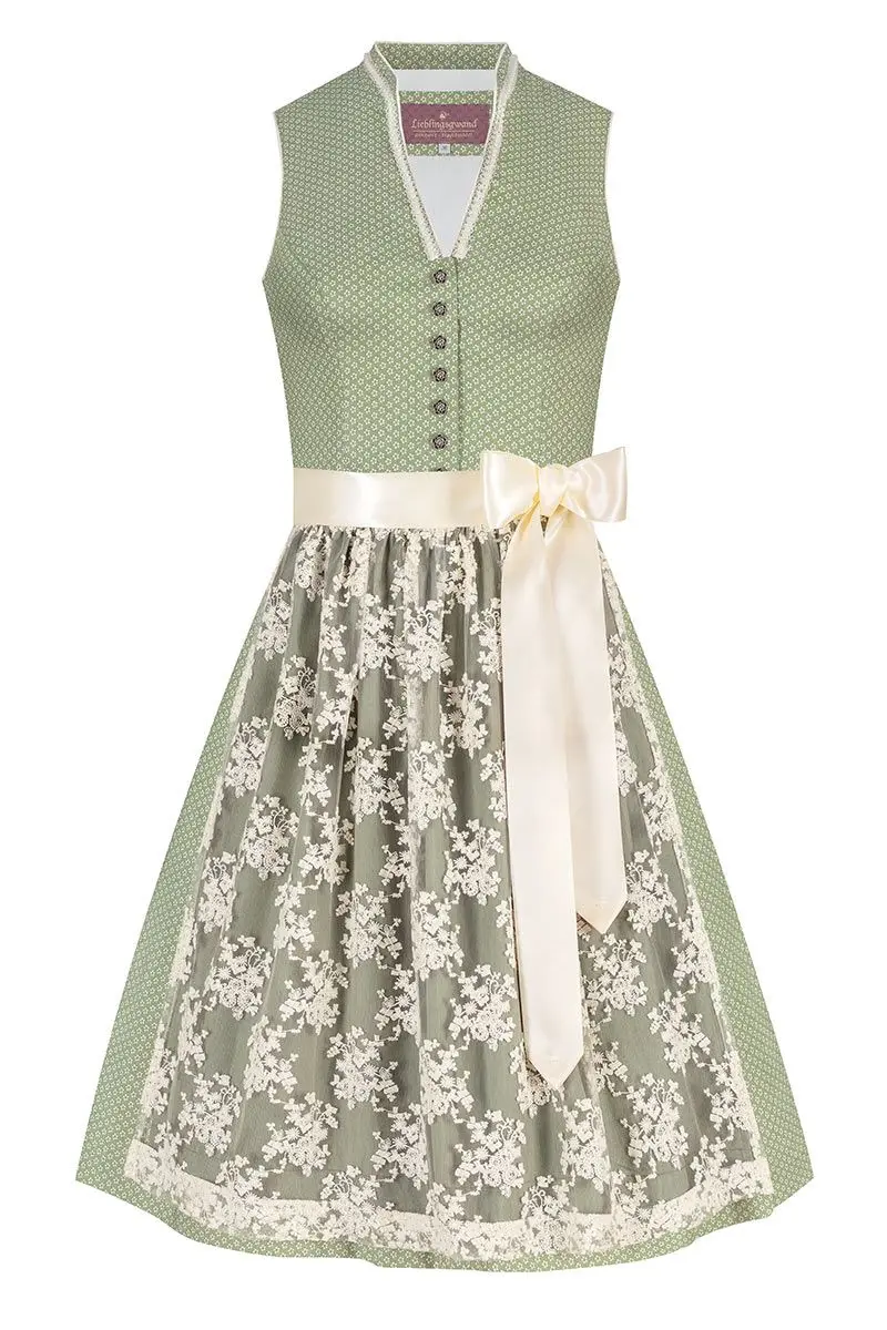 Mini Dirndl 60 cm hellgrün creme Liora 010192 ~ 32