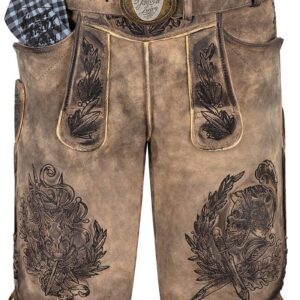 Lederhose kurz mit Gürtel graubraun antik Watzmann 015508 ~ 48