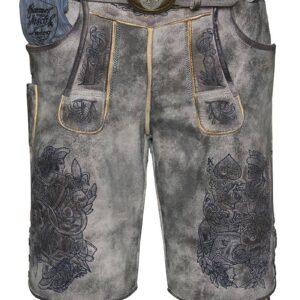 Lederhose kurz mit Gürtel stein Königsmörder 009493 ~ 46
