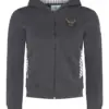 Kinder Kapuzen-Sweatjacke anthrazit mit Hirschstickerei Ben 007991 ~ 92