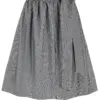 Dirndlschürze gestreift (70 cm) ~ XL ~ grau