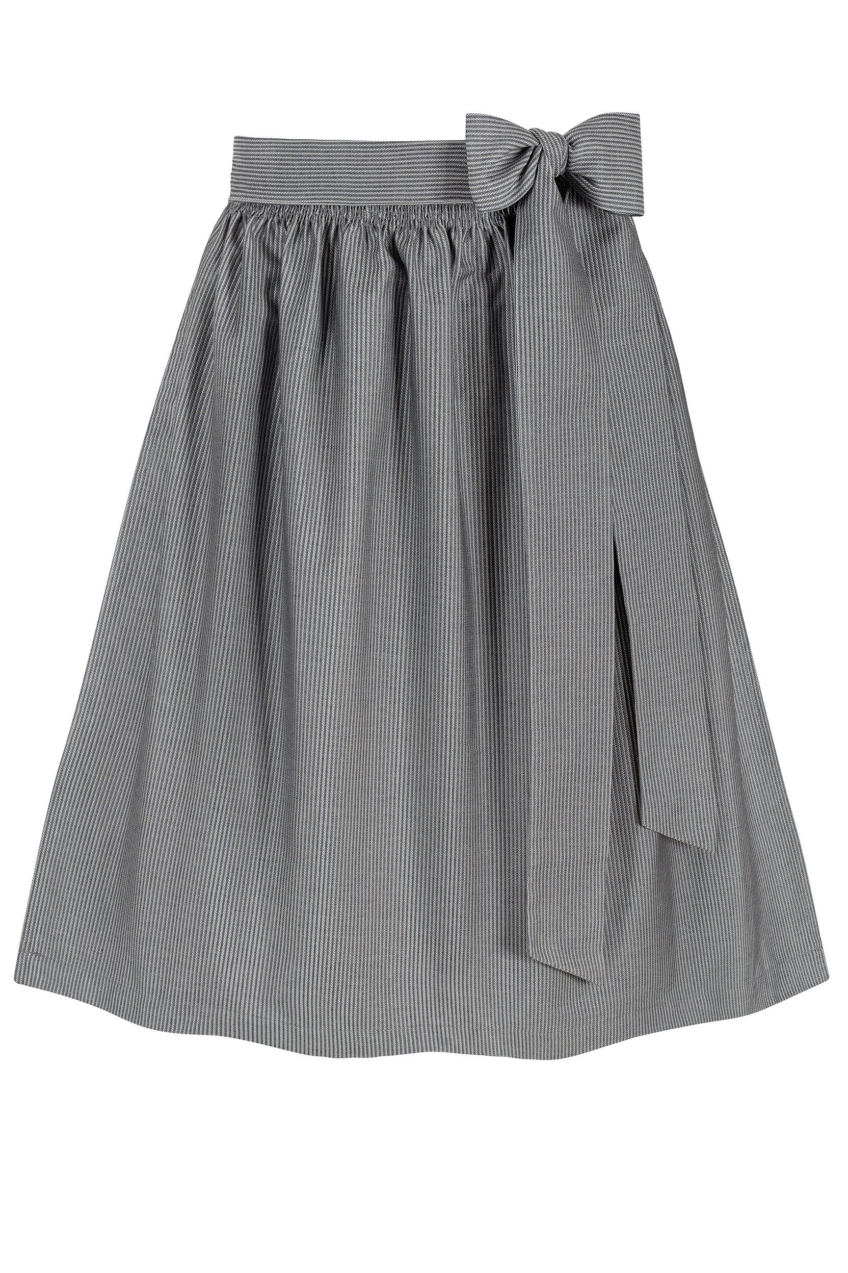 Dirndlschürze gestreift (70 cm) ~ M ~ grau