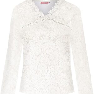 Trachtenshirt langarm Spitze creme Stretch Sophia 013971 ~ 32