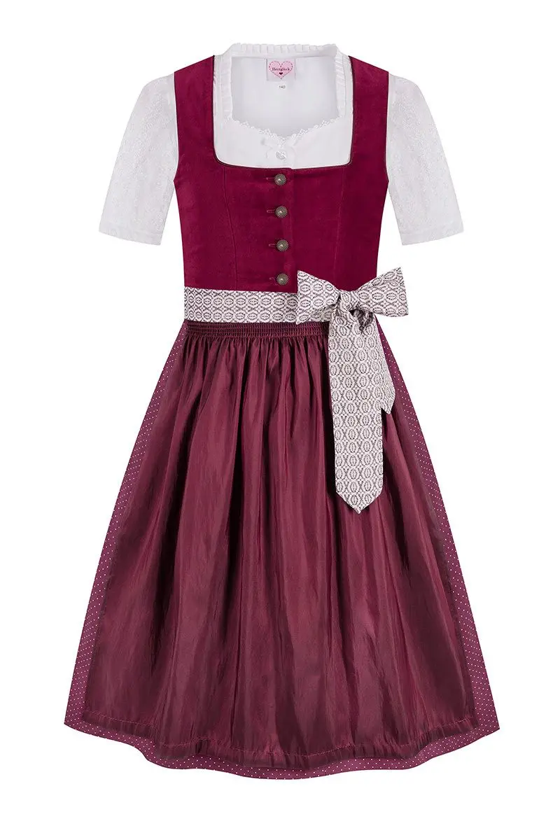 Kinder Dirndl rot Samt Caroline 015895 ~ 128