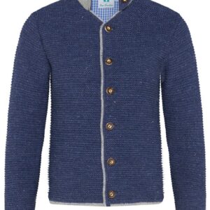 Kinder Strickjacke blau meliert grau 005103 ~ 86