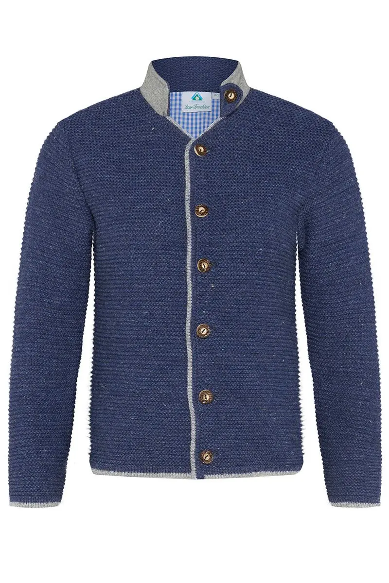 Kinder Strickjacke blau meliert grau 005103 ~ 92