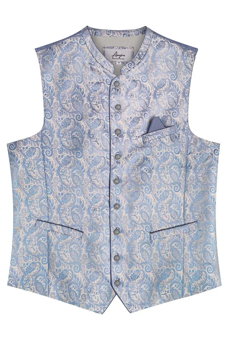 Trachtenweste blau grau Noel 013013 ~ 44
