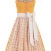 Midi Dirndl 65 cm gelb creme Flora 016315 ~ 42