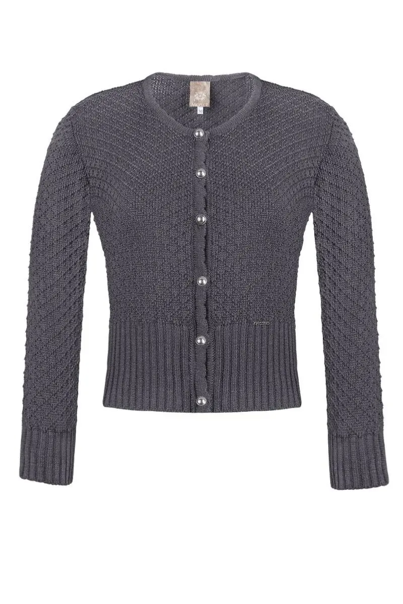 Trachten Strickjacke grau Marlene 003188 ~ 34