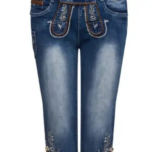 Damen Trachtenhose kniebund blau Stretch Franziska 007740 ~ 34