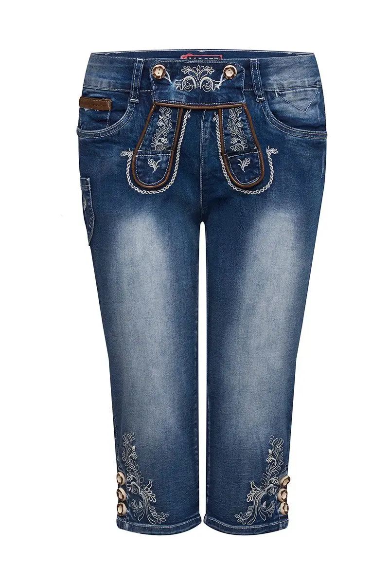 Damen Trachtenhose kniebund blau Stretch Franziska 007740 ~ 34