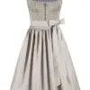 Midi Dirndl 70 cm grau taupe Rebecca 015870 ~ 38