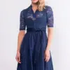 Midi Dirndl 65 cm dunkelblau Amalia 015427 ~ 40