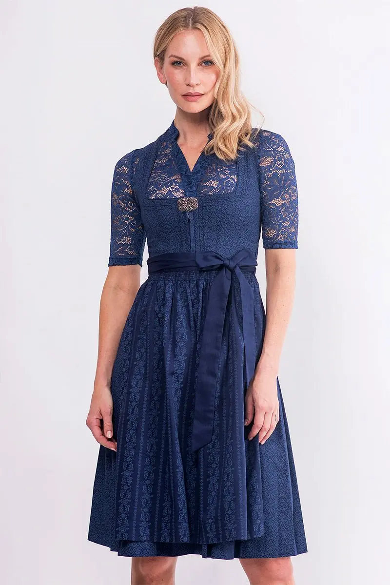 Midi Dirndl 65 cm dunkelblau Amalia 015427 ~ 40