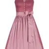 Midi Dirndl 65 cm rosenholz altrosa Julie 009990 ~ 32