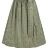 Dirndlschürze gestreift mit Rankenmuster (70 cm) ~ XS ~ salbei