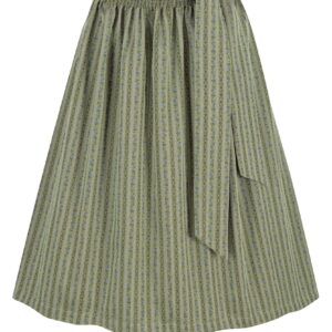 Dirndlschürze gestreift mit Rankenmuster (70 cm) ~ S ~ salbei