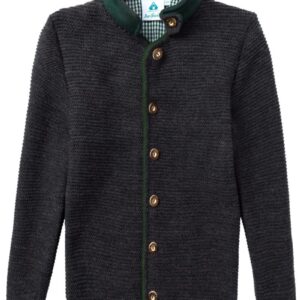Kinder Trachten Strickjacke anthrazit grün 001166 ~ 92