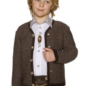 Kinder Trachten Strickjacke dunkelbraun 140368 ~ 80