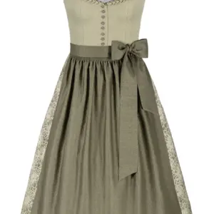 Dirndl OLIVIA (75 cm) mit Leinen-Mieder ~ 34 ~ salbei