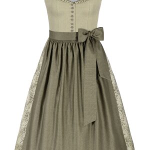 Dirndl OLIVIA (75 cm) mit Leinen-Mieder ~ 34 ~ salbei