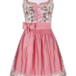 Mini Dirndl 55cm creme geblümt rosa Linda 006923 ~ 30