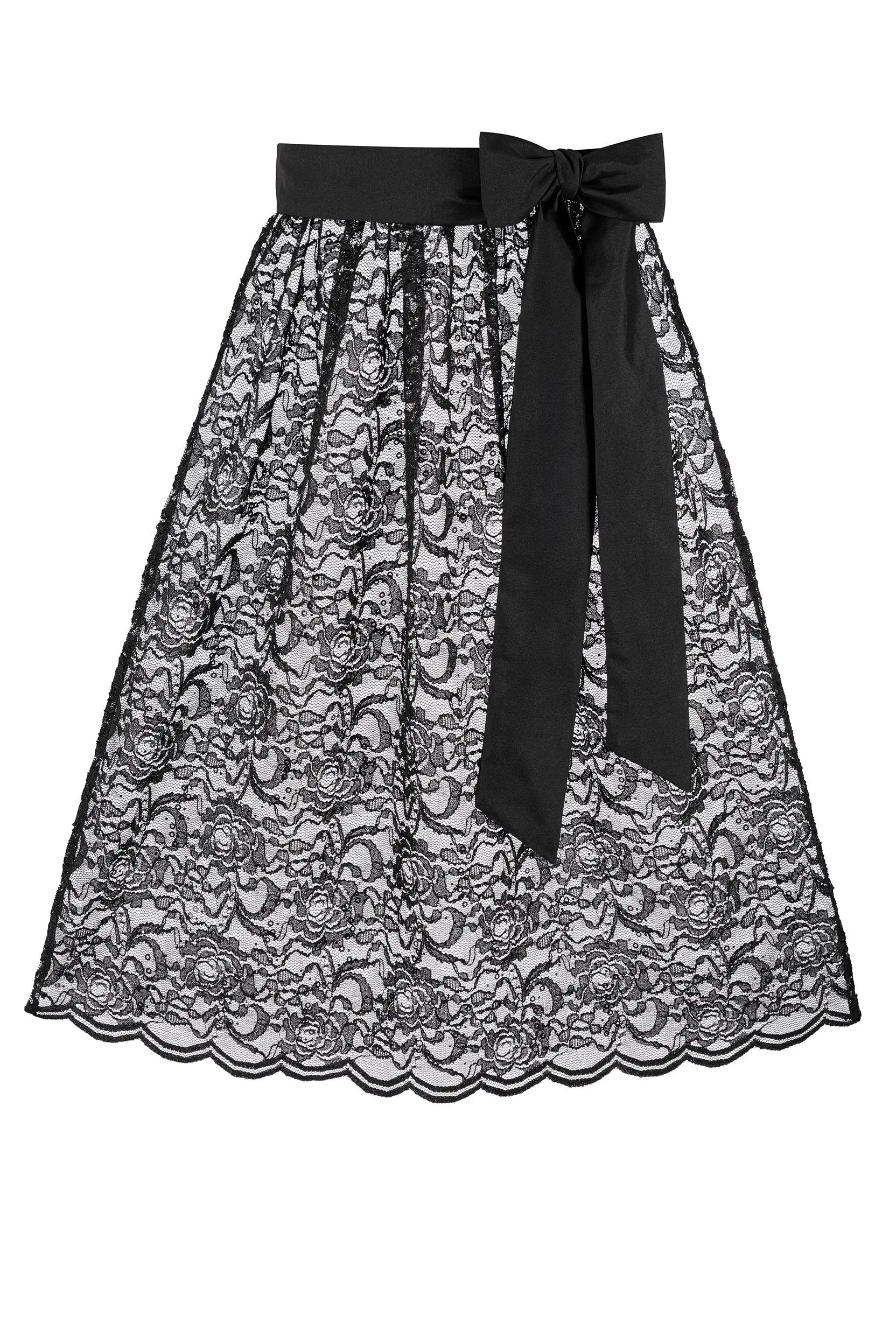 Dirndlschürze aus Blumenspitze (60 cm) ~ XS ~ schwarz