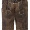 Lederhose kurz mit Gürtel braun grün Saalbach 014840 ~ 44