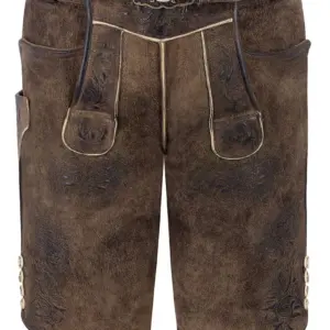 Lederhose kurz mit Gürtel braun grün Saalbach 014840 ~ 44