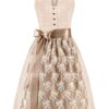 Mini Dirndl 60cm creme geblümt taupe Thea 004739 ~ 30