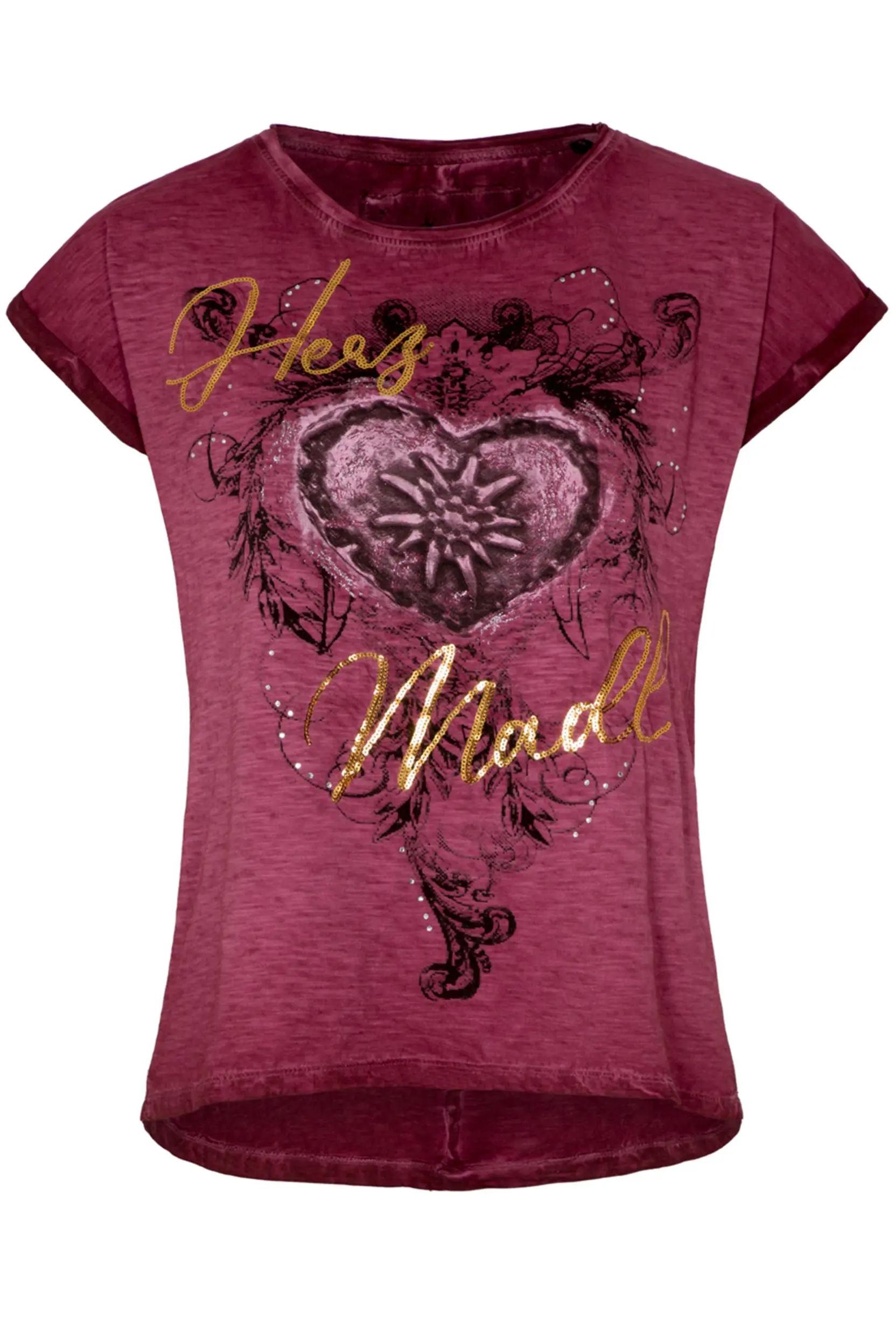 Trachtenshirt DILARA ~ XS ~ weinrot